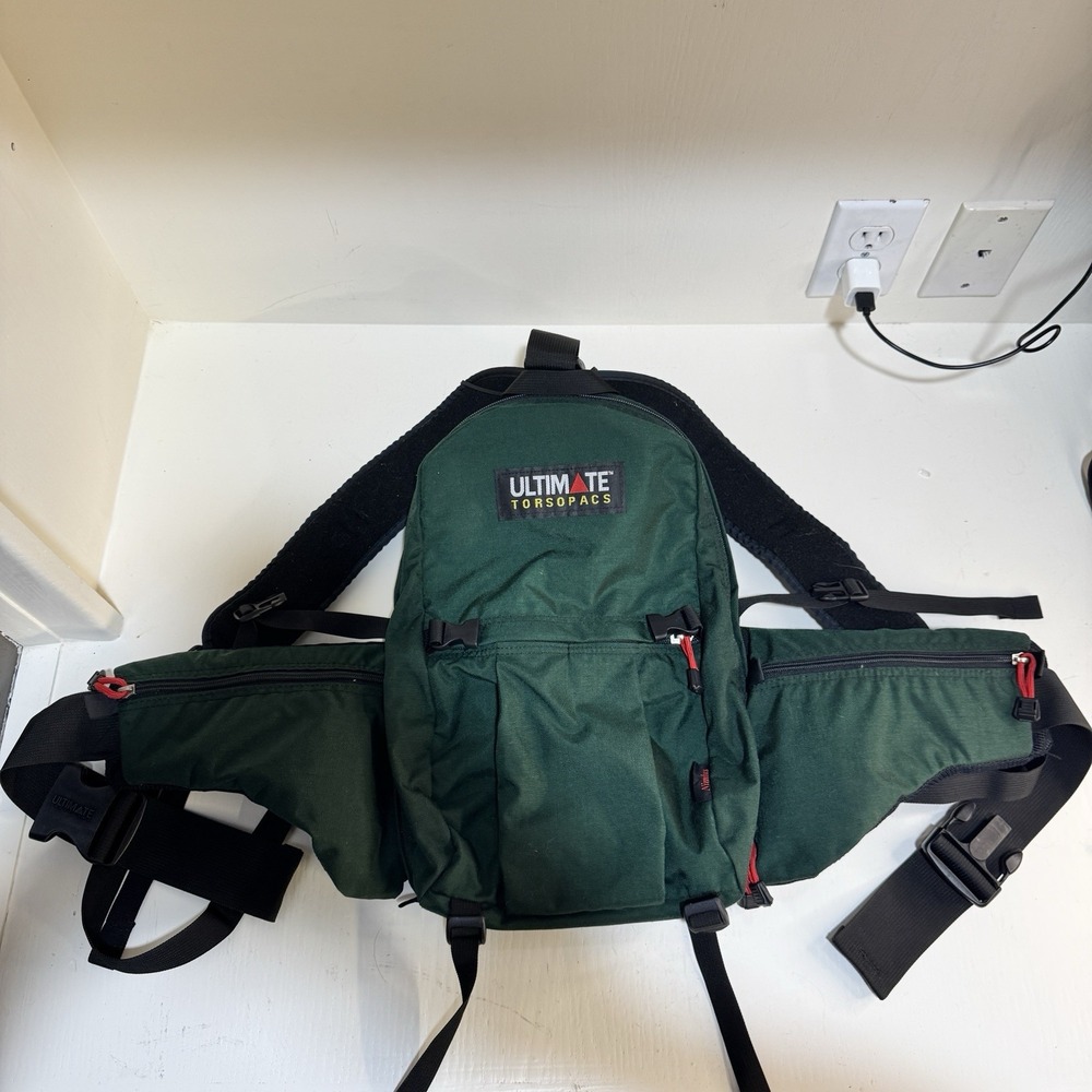 Vintage Ultimate‎ Torsopacks Nimbus Backpack Daypack Padded Green Over Shoulder